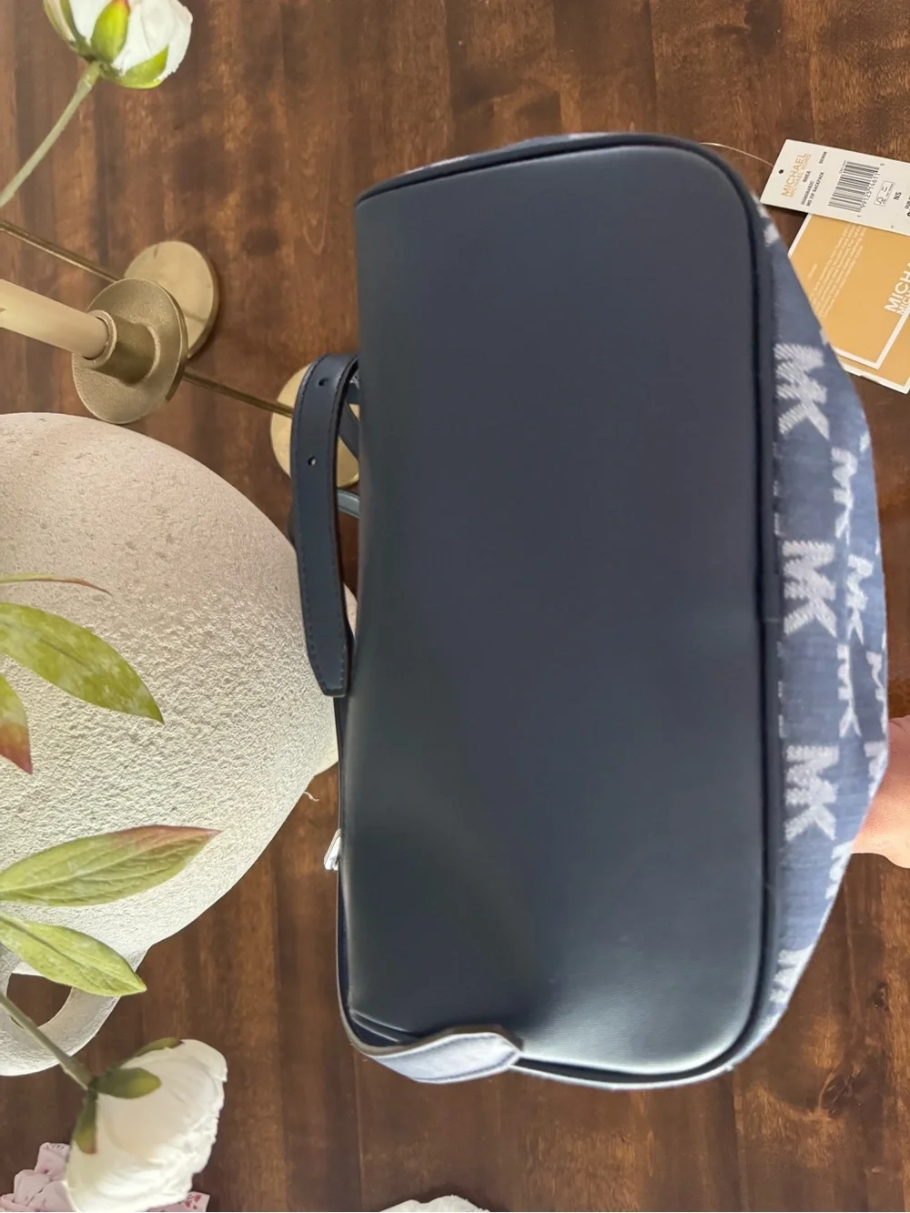 Michael Kors Blue MK Logo Backpack